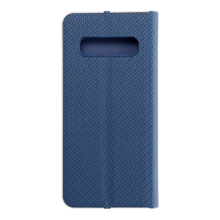 Etui z klapką na Samsung S10 Luna Book Carbon niebieskie