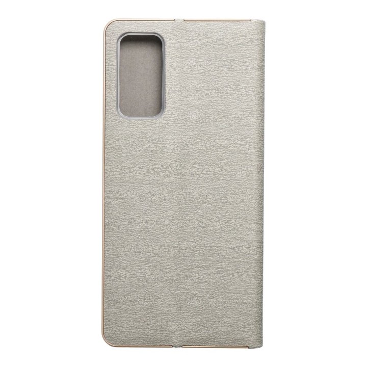 Чехол с клапаном для Samsung S20 FE / S20 FE 5G Luna Book Gold серебристый