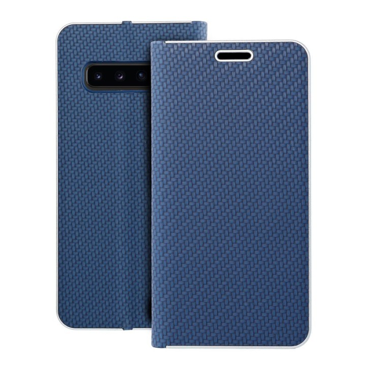 Flip case for Samsung S10 Luna Book Carbon blue