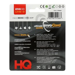 IMRO карта памяти microSD 256GB 100MB/s класс 10 UHS 3 с адаптером SD