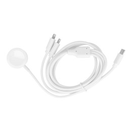Cable 3-in-1 type C for 2 x Lightning / Apple Watch 3W 2A C3168 1,2 m white