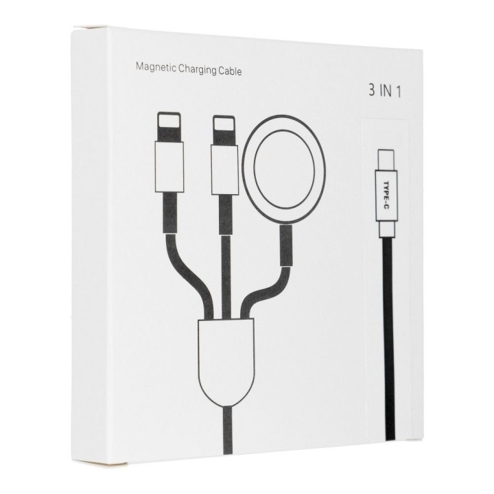 Кабель 3 в 1 тип C для 2 x Lightning / Apple Watch 3W 2A C3168 1,2 m білий