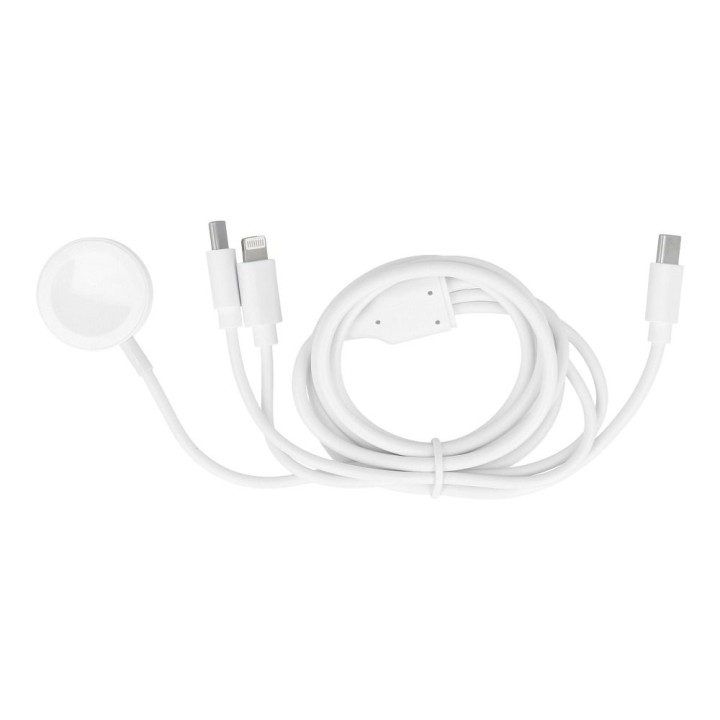 Кабель 3 в 1 тип C для Lightning / тип C / Apple Watch 3W 2A C3169 1,2 m білий