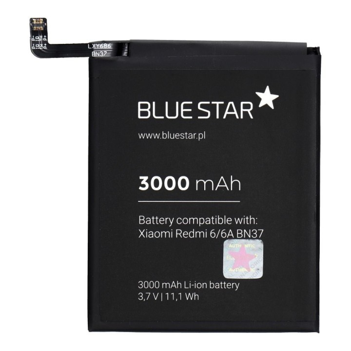 Акумулятор для Xiaomi Redmi 6 / 6A (BN37) 3000 mAh Blue Star