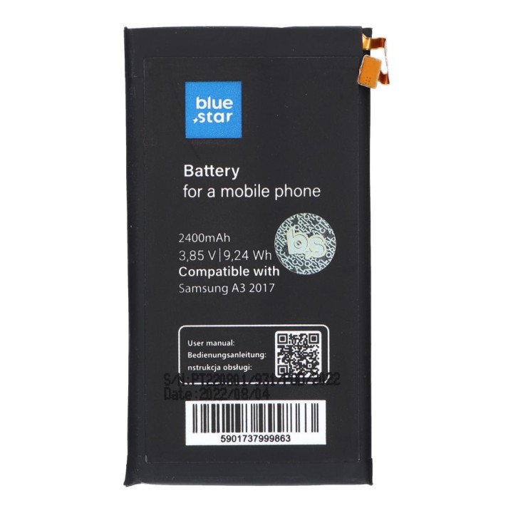 Акумулятор для Samsung A3 2017 2400 mAh Blue Star