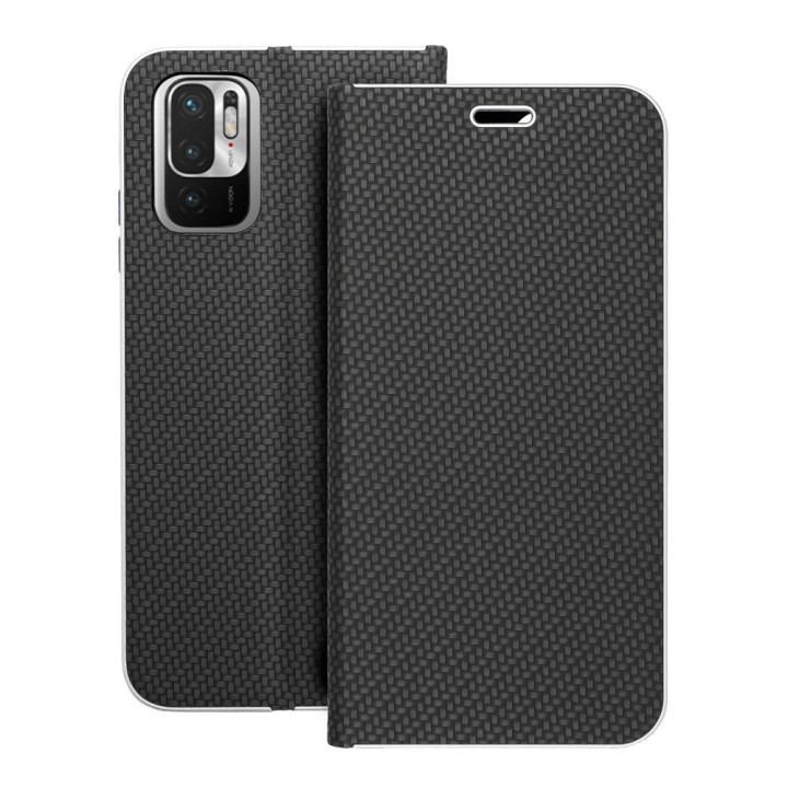Чехол с клапаном для Xiaomi Redmi NOTE 10 / 10S Luna Book Carbon черный