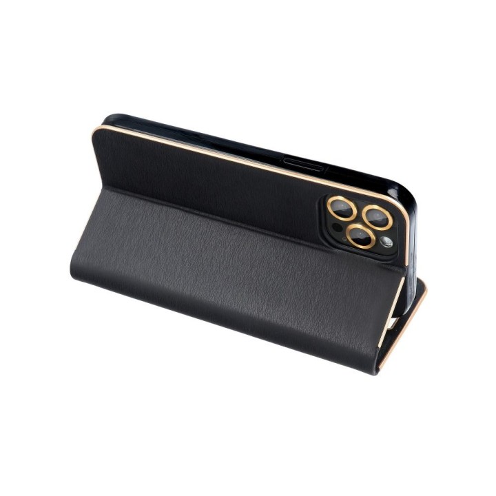 Чохол з клапаном для Samsung S21 FE Luna Book Gold чорний