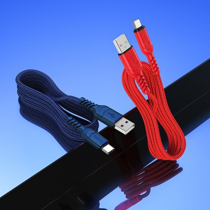 Кабель USB-A – USB-C Hoco QC 3A 1 m X59 синій