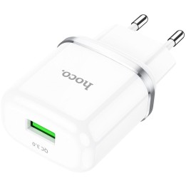 Wall charger for phone Hoco USB A QC3.0 3A 18W N3 white