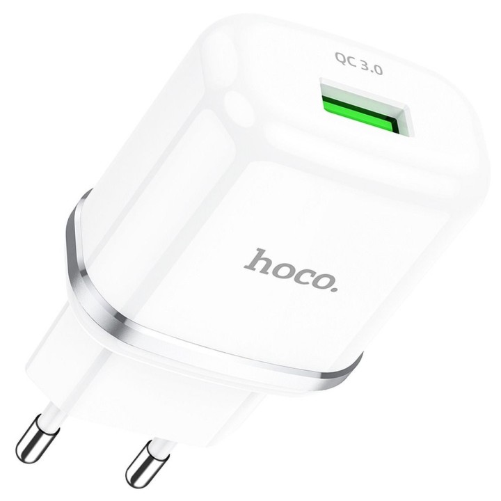 Wall charger for phone Hoco USB A QC3.0 3A 18W N3 white