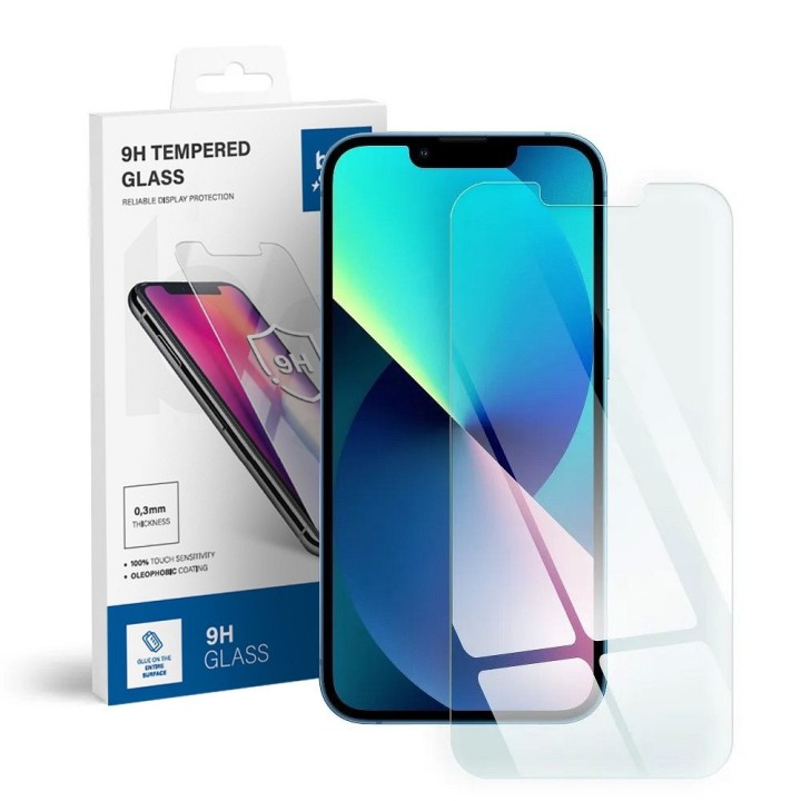 Tempered glass for iPhone 13 / 13 PRO / 14 / 16e / 17e (SE 4 2025) Blue Star