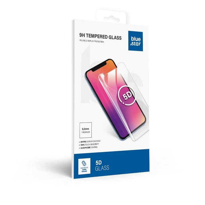 Tempered glass 5D Full Glue for iPhone 13 MINI Blue Star black