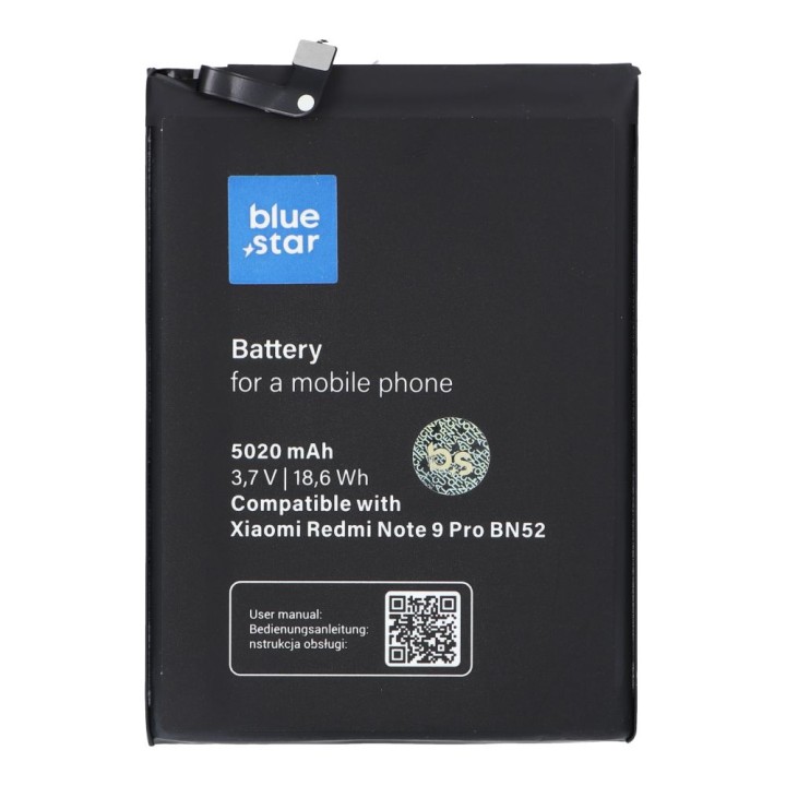 Акумулятор для Xiaomi Redmi Note 9 Pro (BN52) 5020 mAh Blue Star