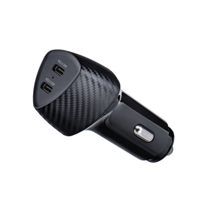 Автомобильное зарядное устройство Forcell F-Energy Carbon 2 x USB C QC3.0 PD 3A 40W CC50-2C черное