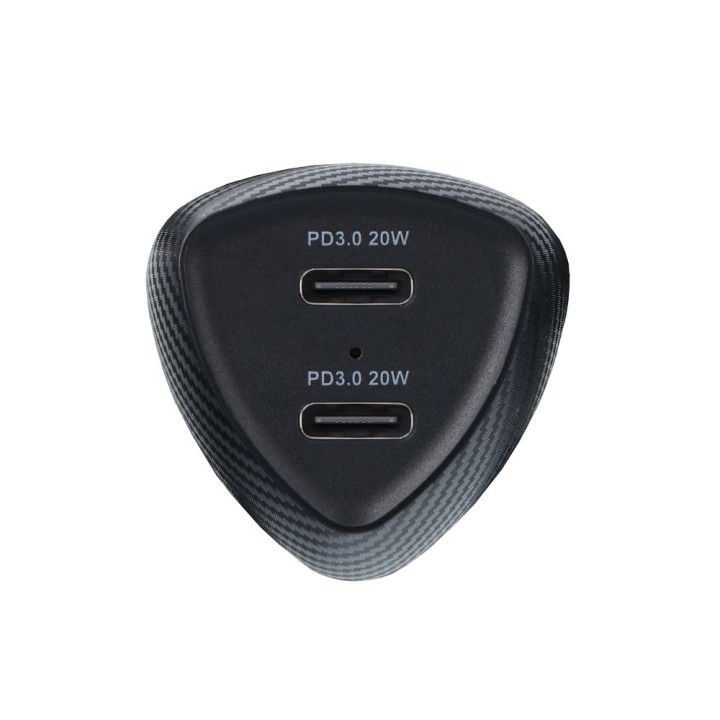 Car charger Forcell F-Energy Carbon 2 x USB C QC3.0 PD 3A 40W CC50-2C black