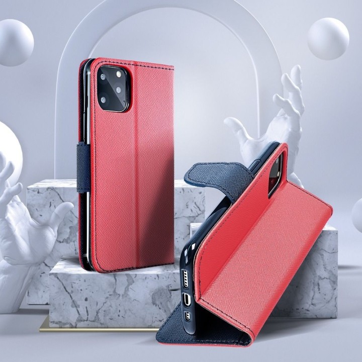 Etui z klapką na Samsung S22 PLUS Fancy Book czerwono-granatowe