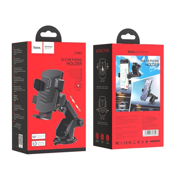 Universal car phone holder Hoco for windscreen / dashboard CA83 black
