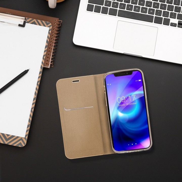 Чехол с клапаном для Samsung A13 5G / A04S Luna Book Gold золотой
