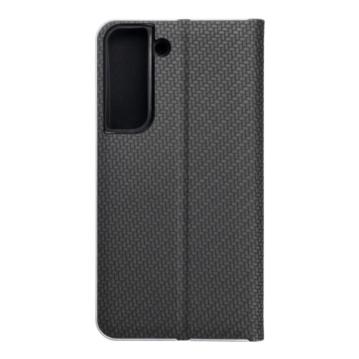Чехол с клапаном для Samsung S22 Luna Book Carbon черный