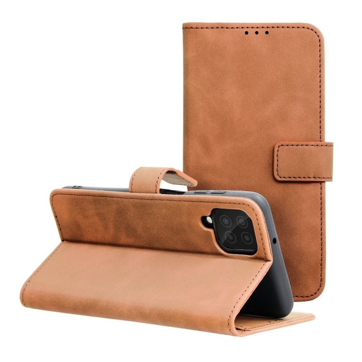 Чохол з клапаном для Samsung A12 / M12 Tender Book коричневий