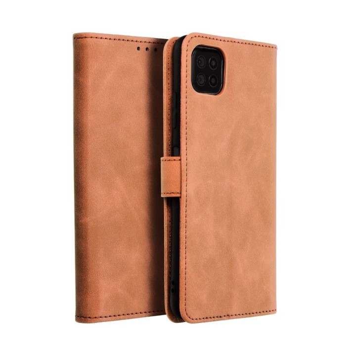 Etui z klapką na Samsung A22 5G Tender Book brązowe