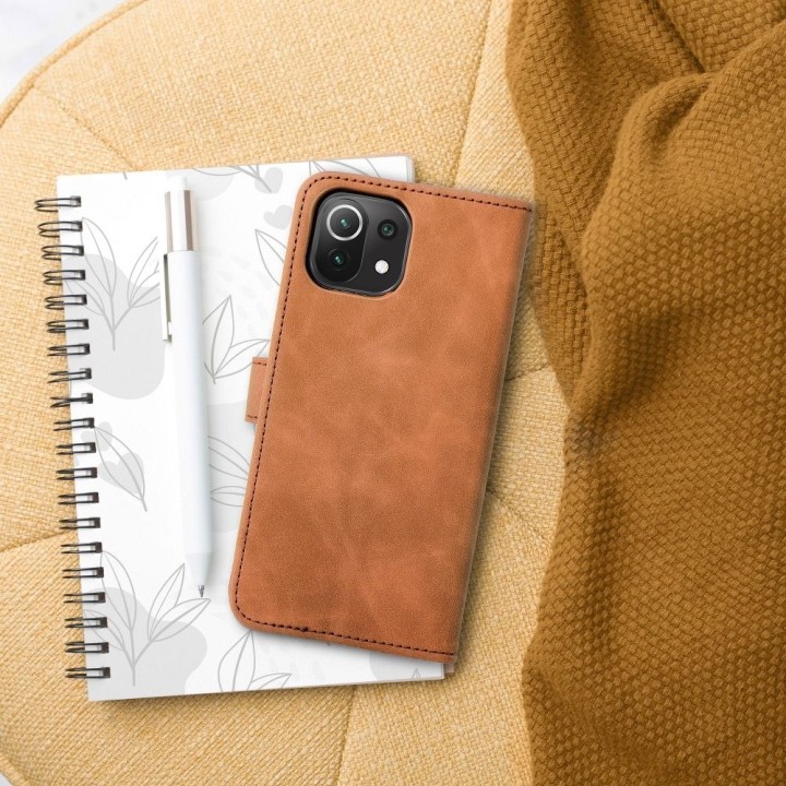 Etui z klapką na Xiaomi Redmi NOTE 10 / 10S Tender Book brązowe