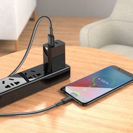 Кабель USB A для Micro USB Hoco 2,4A 1 m X69 чорно-білий