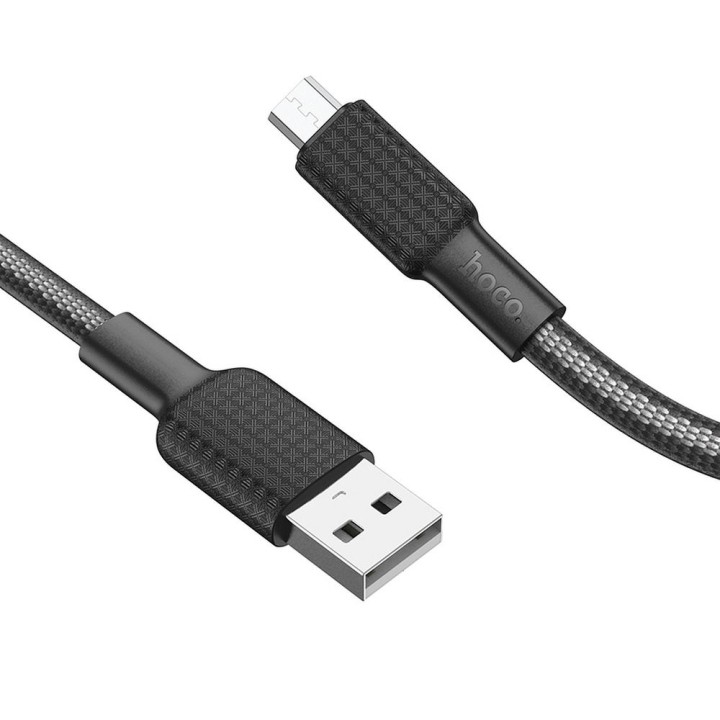 Кабель USB A для Micro USB Hoco 2,4A 1 m X69 чорно-білий