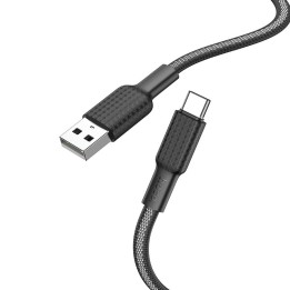 Кабель USB-A – USB-C Hoco 3A 1 m X69 чорно-білий