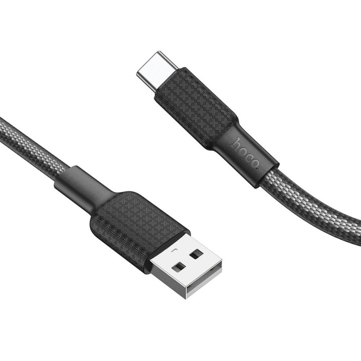 Kabel USB A do USB C Hoco 3A 1 m X69 czarno biały