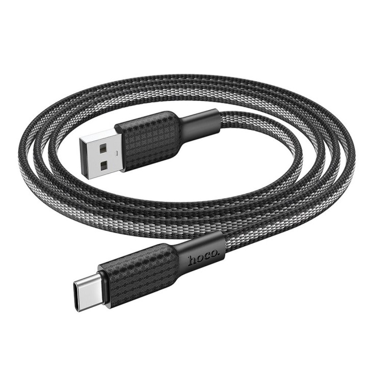 USB-A to USB-C cable Hoco 3A 1 m X69 black-white