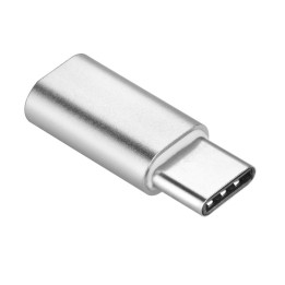 Adapter Micro USB (żeński) do Typ C (męski) [PA30] srebrny