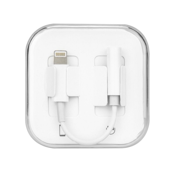 Адаптер AUX Lightning (штекер (male)) для Jack 3,5 mm (гнездо (female)) BOX белый
