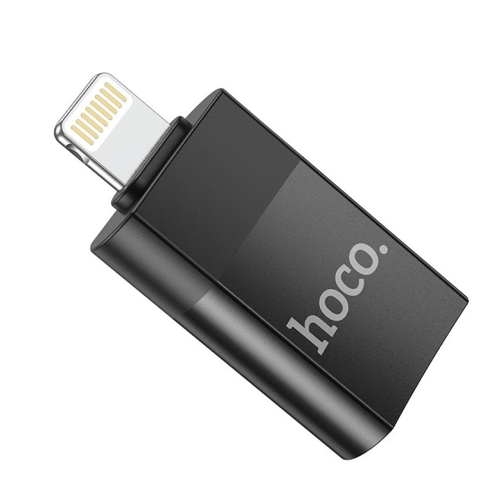 Адаптер OTG USB A – Lightning Hoco UA17 черный