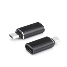 Адаптер Тип C (гніздо (female)) для Micro USB (штекер (male)) чорний