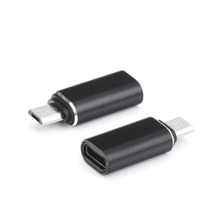 Адаптер Тип C (гніздо (female)) для Micro USB (штекер (male)) чорний
