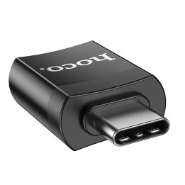 Адаптер OTG USB C – USB A Hoco UA17 чорний