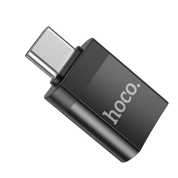 Адаптер OTG USB C – USB A Hoco UA17 черный