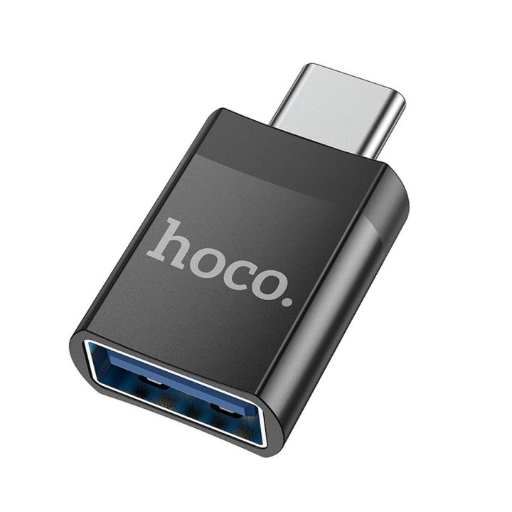 Адаптер OTG USB C – USB A Hoco UA17 чорний