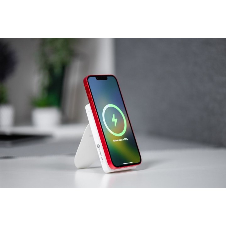 Повербанк сумісний з MagSafe Forcell F-Energy MagStand F10K2 QC3.0 PD 5A 20W 10000 mAh білий