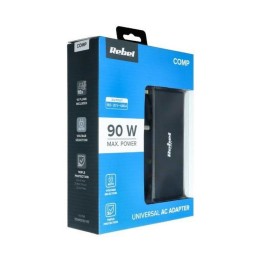 REBEL universal mains power adapter 90W 18-20V automatic 11 tips black