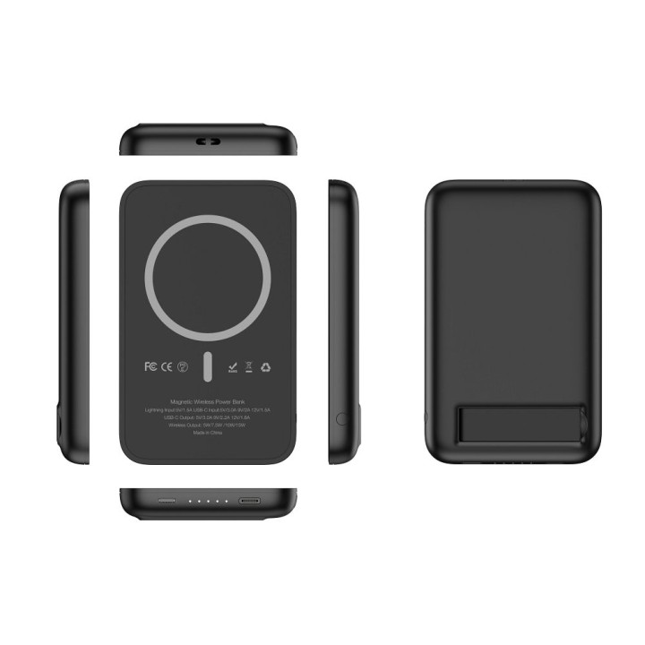 Повербанк Veger MagOn Kick (V0553P / W0553P) PD QC3.0 2A 20W 5000 mAh з бездротовою зарядкою чорний