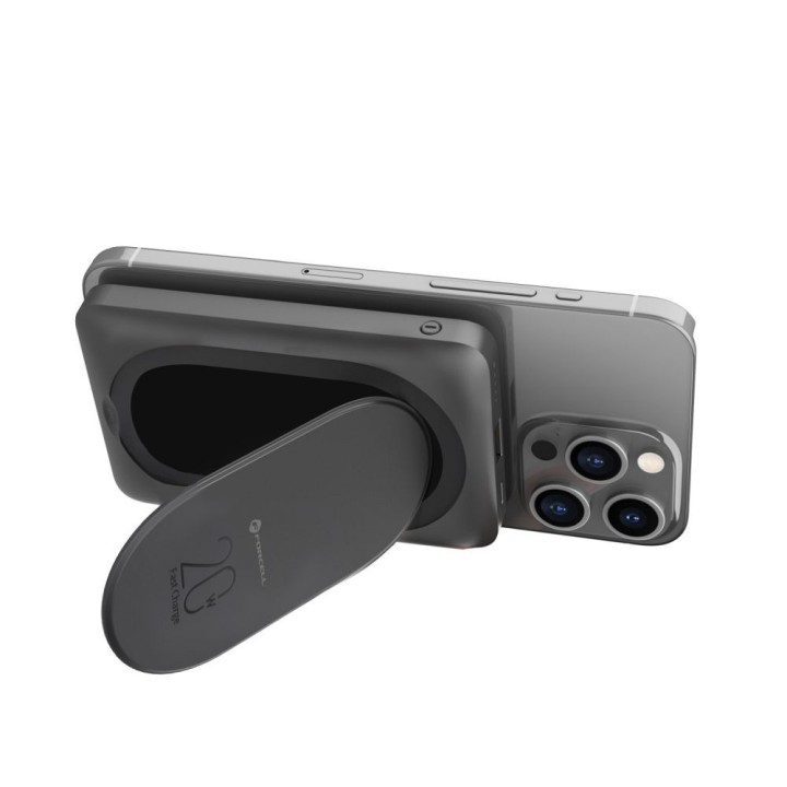 Повербанк, сумісний із MagSafe Forcell F-Energy MagStand F10K2 QC3.0 PD 5A 20W 10000 mAh, чорний
