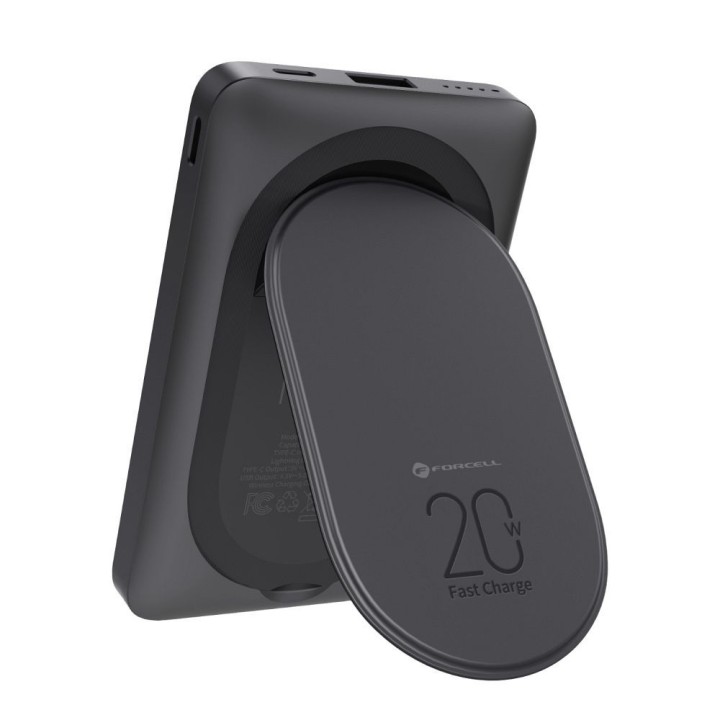 Повербанк совместимый с MagSafe Forcell F-Energy MagStand F10K2 QC3.0 PD 5A 20W 10000 mAh черный