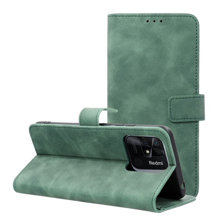Чехол с клапаном для Xiaomi Redmi 10C Tender Book зеленый