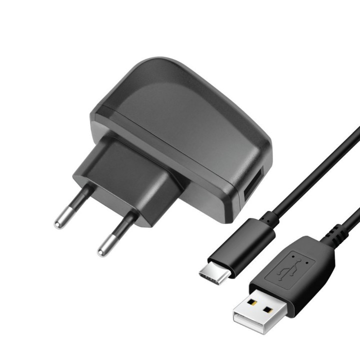 Мережевий зарядний пристрій для телефону Blue Star Lite USB A 2A 10W + кабель USB A — USB C TFK-TC-1095B чорний