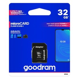 GOODRAM memory card microSD 32GB 100MB/s class 10 UHS And with adapter SD