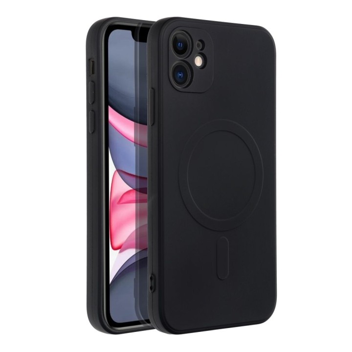Чехол для iPhone 11 Silicone Mag Cover совместимый с MagSafe (camera protection) черный