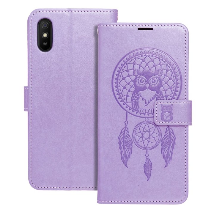 Etui z klapką na Xiaomi Redmi 9AT / Redmi 9A Mezzo Book łapacz snów fioletowe