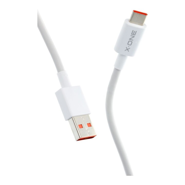 Кабель USB-A – USB-C X-ONE 6A 120W Ultra Pro XIAOMI (оригінальний чип) 1 m білий